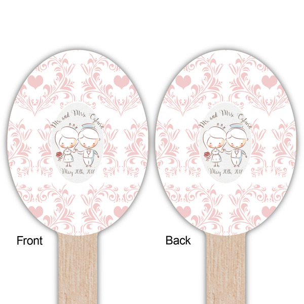 Wedding People Wooden Food Pick - Oval - Double Sided - Front & Back