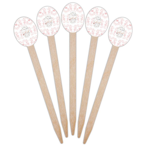 Wedding People Wooden Food Pick - Oval - Fan View