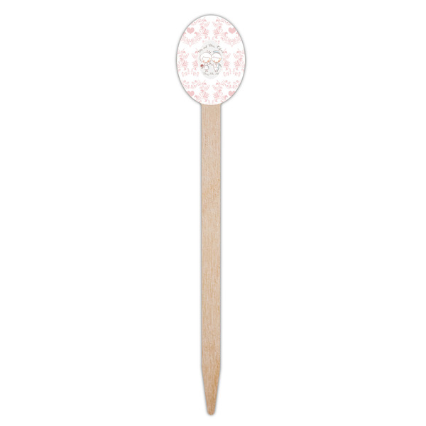 Wedding People Wooden Food Pick - Oval - Single Pick