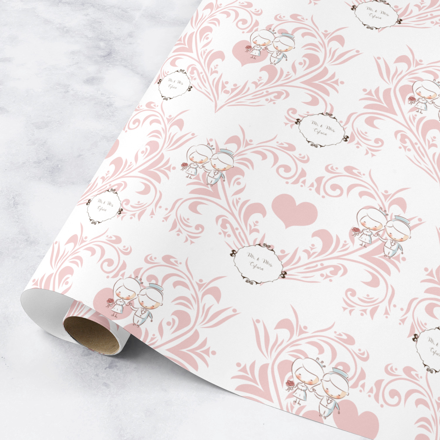 Wedding People Wrapping Paper Roll Small (Personalized) YouCustomizeIt