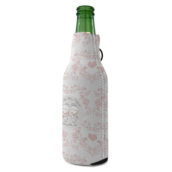 Wedding People Zipper Bottle Cooler - ANGLE (bottle)
