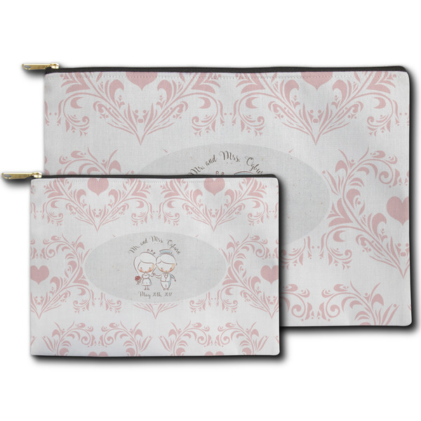 Wedding People Zippered Pouches - Size Comparison