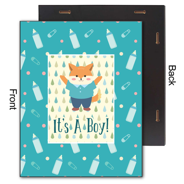 Baby Shower 11x14 Wood Print - Front & Back View