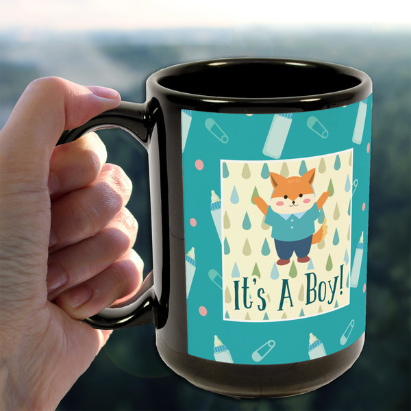 Baby Shower 15oz. Black Mug - LIFESTYLE