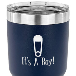 Baby Shower 30 oz Stainless Steel Tumbler - Navy - Single Sided