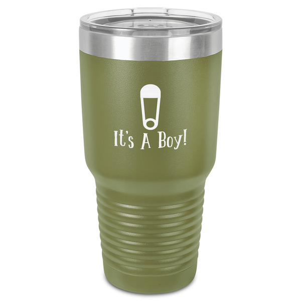 Baby Shower 30 oz Stainless Steel Ringneck Tumbler - Olive - Front