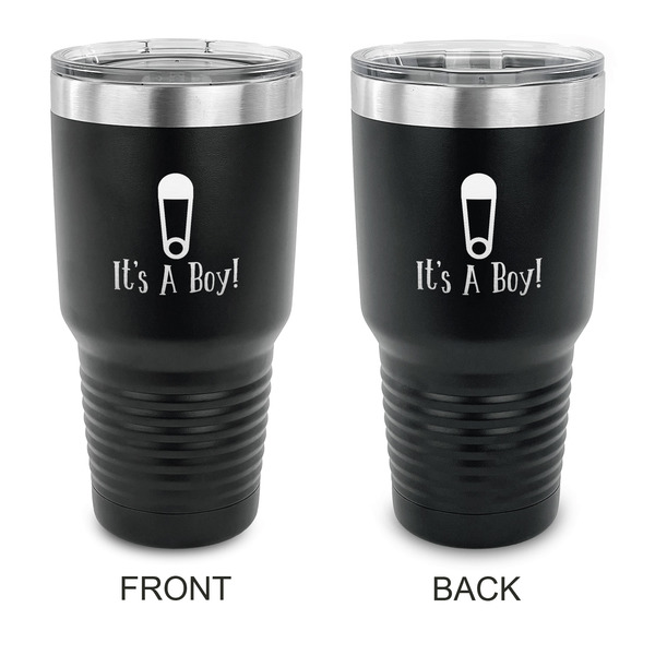 Custom Baby Shower 30 oz Stainless Steel Tumbler - Black - Double Sided