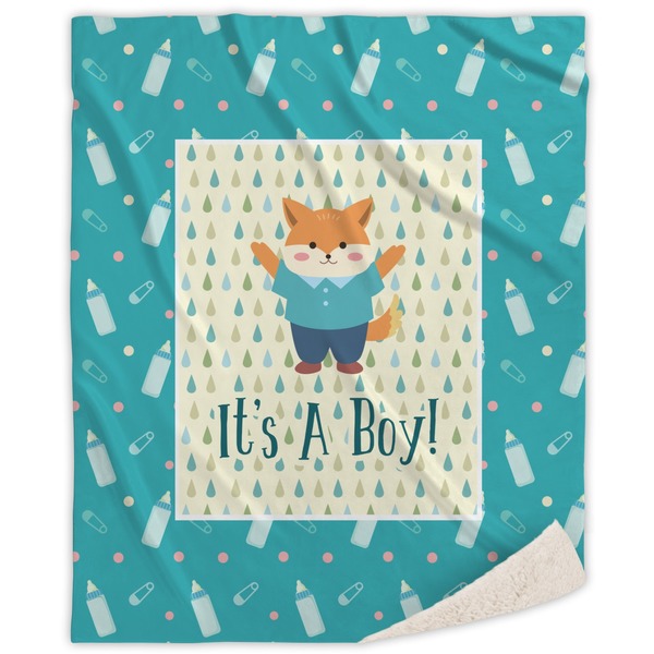 Custom Baby Shower Sherpa Throw Blanket - 60"x80" (Personalized)