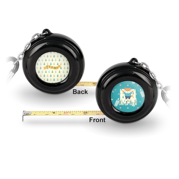 Baby Shower 6-Ft Pocket Tape Measure with Carabiner Hook - Front and Back