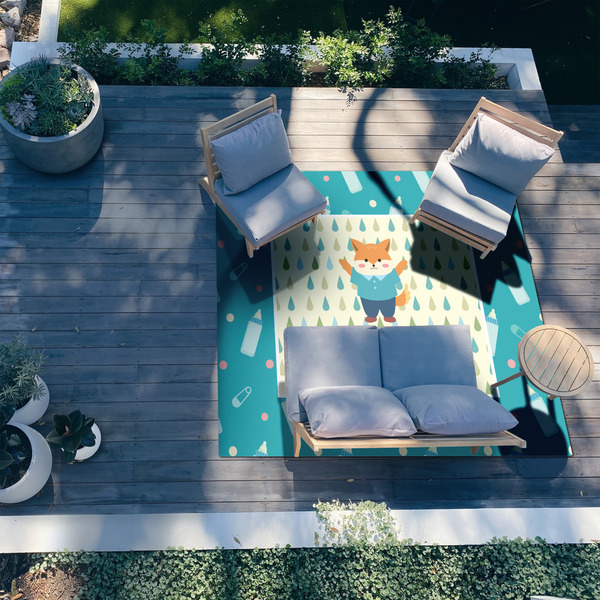 Baby Shower 8'x10' Patio Rug - In context