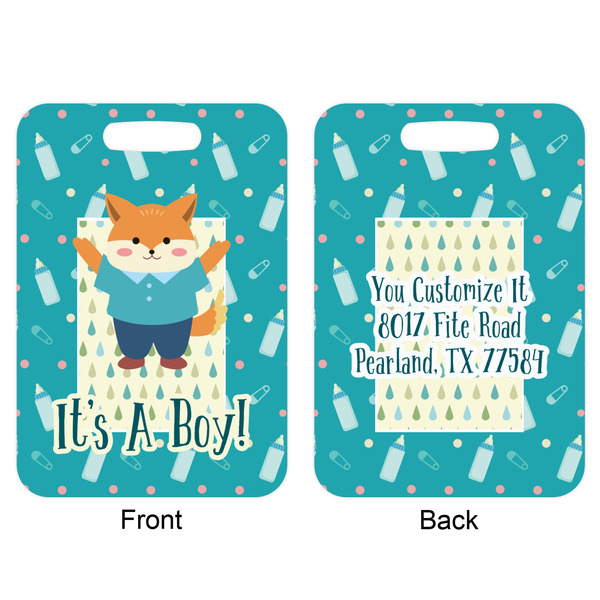 Baby Shower Aluminum Luggage Tag (Front + Back)