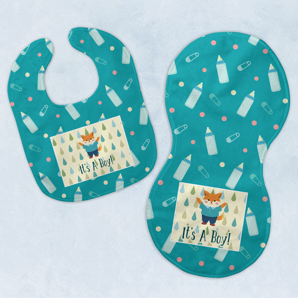 Custom Baby Shower Baby Bib & Burp Set