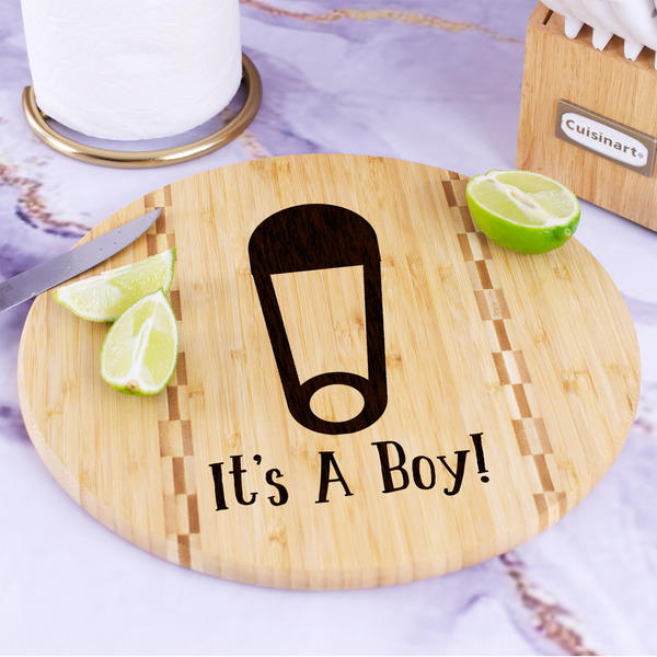 Baby Shower Bamboo Cutting Board - In Context