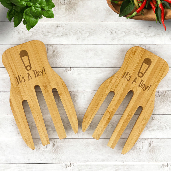 Baby Shower Bamboo Salad Hands - LIFESTYLE
