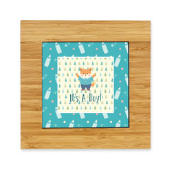 Baby Shower Bamboo Trivet with Ceramic Tile Insert