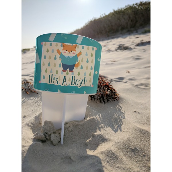 Baby Shower Beach Spiker white on beach with sand