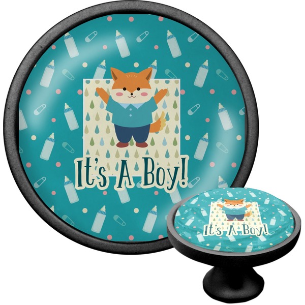 Custom Baby Shower Cabinet Knob (Black) (Personalized)