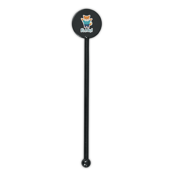 Baby Shower Black Plastic 5.5" Stir Stick - Round - Single Stick