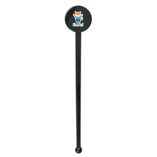 Baby Shower Black Plastic 7" Stir Stick - Round - Single Stick