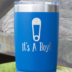 Baby Shower 20 oz Stainless Steel Tumbler - Royal Blue - Single Sided