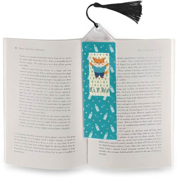 Baby Shower Bookmark with tassel - In book