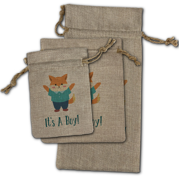 Baby Shower Burlap Gift Bags - (PARENT MAIN) All Three