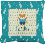 Baby Shower Faux-Linen Throw Pillow 18" (Personalized)