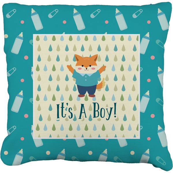 Custom Baby Shower Faux-Linen Throw Pillow 18" (Personalized)