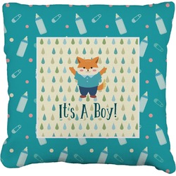 Baby Shower Faux-Linen Throw Pillow 26" (Personalized)
