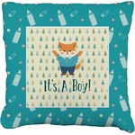 Baby Shower Faux-Linen Throw Pillow (Personalized)