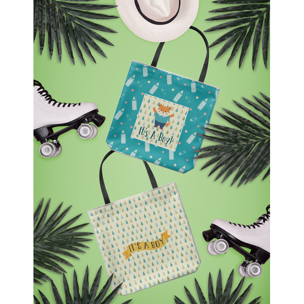Baby Shower Canvas Tote Lifestyle Front and Back- 13x13