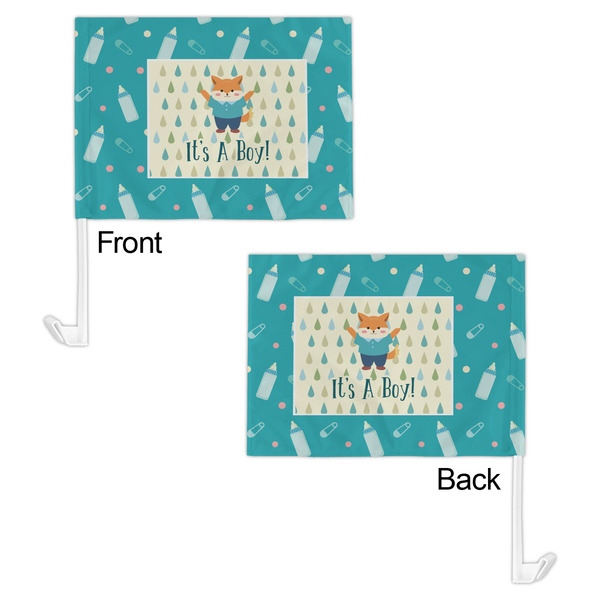 Baby Shower Car Flag - 11" x 8" - Front & Back View