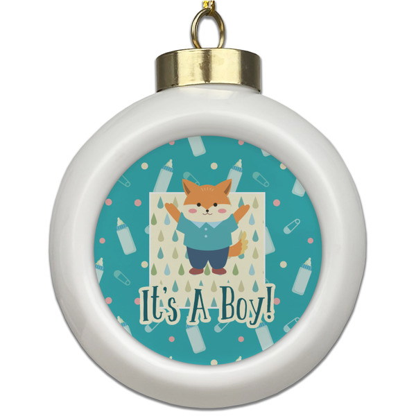 Custom Baby Shower Ceramic Ball Ornament