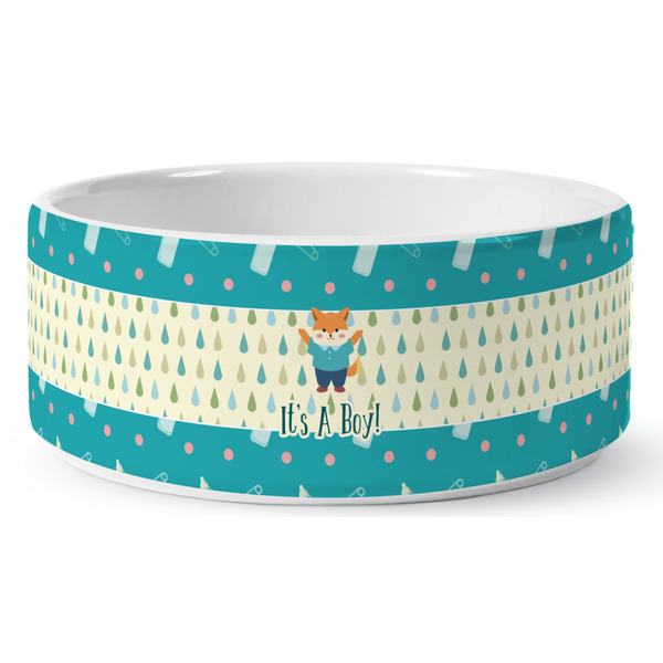 Baby Shower Ceramic Dog Bowl - Medium - Front