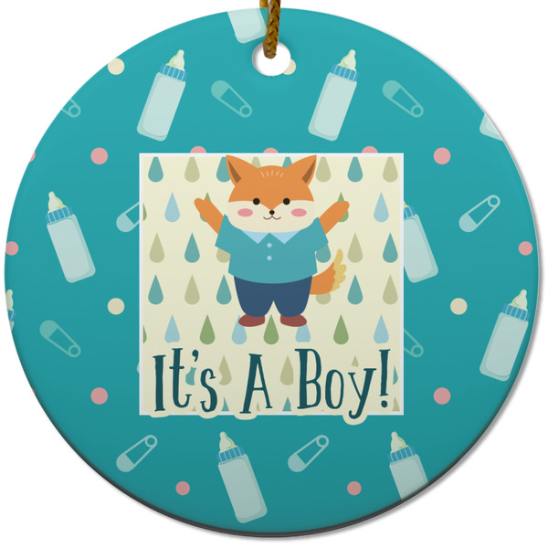 Custom Baby Shower Round Ceramic Ornament