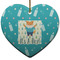 Baby Shower Ceramic Flat Ornament - Heart (Front)
