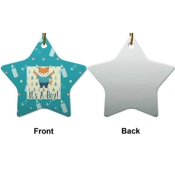Baby Shower Ceramic Flat Ornament - Star Front & Back (APPROVAL)