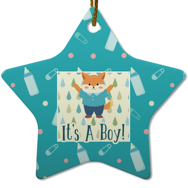 Custom Baby Shower Star Ceramic Ornament