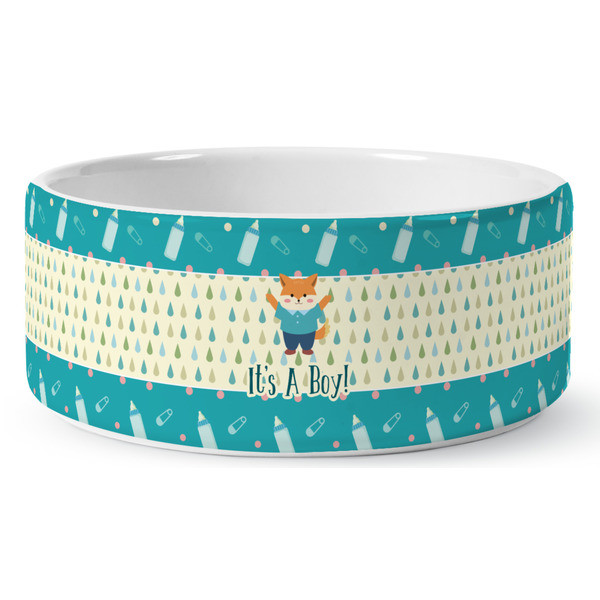 Custom Baby Shower Ceramic Dog Bowl - Large (Personalized)