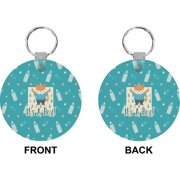 Baby Shower Circle Keychain (Front + Back)