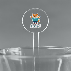 Baby Shower 5.5" Round Plastic Stir Sticks - Clear