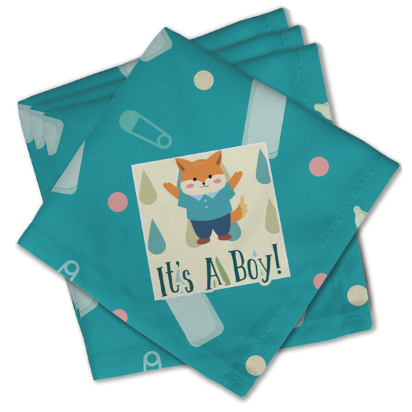 Custom Baby Shower Cloth Cocktail Napkins - Set of 4