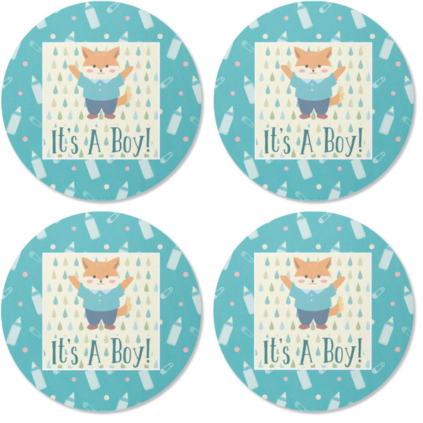 Baby Shower Coaster Round Rubber Back - Apvl