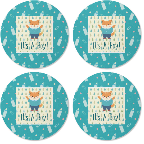 Baby Shower Coaster Round Rubber Back - Apvl