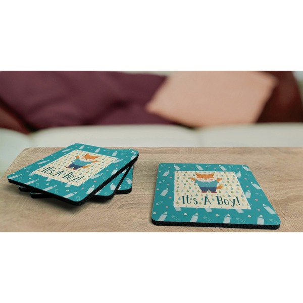 Baby Shower Coaster Rubber Back - On Coffee Table