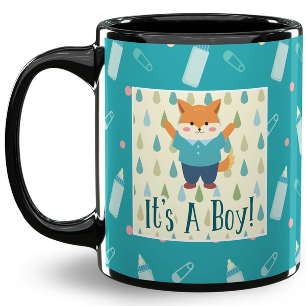 Custom Baby Shower 11 Oz Coffee Mug - Black