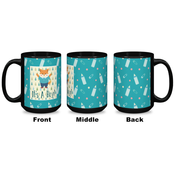 Baby Shower Coffee Mug - 15 oz - Black APPROVAL