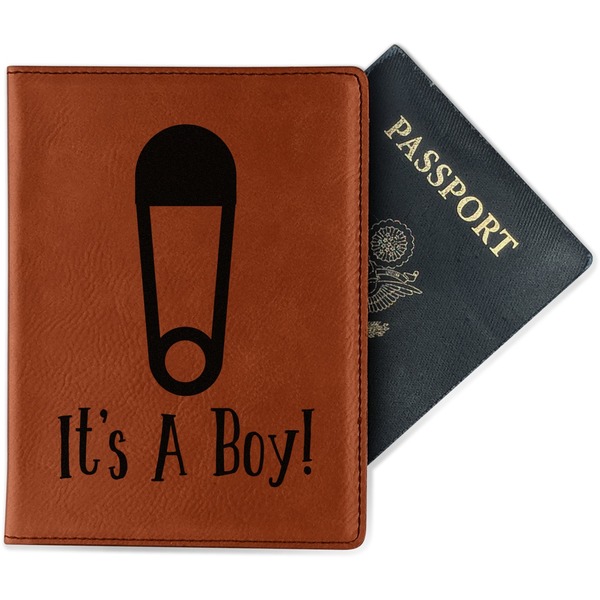 Custom Baby Shower Passport Holder - Faux Leather - Single Sided