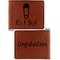 Baby Shower Cognac Leatherette Bifold Wallets - Front and Back