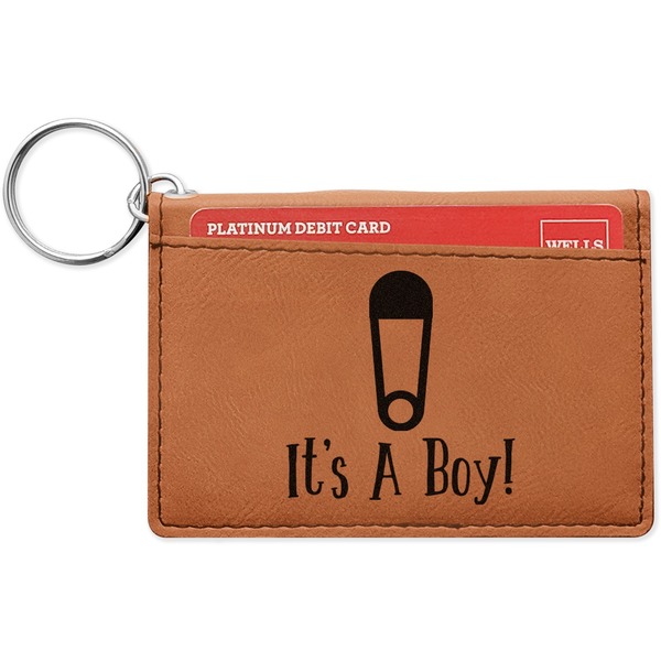 Custom Baby Shower Leatherette Keychain ID Holder - Double Sided (Personalized)